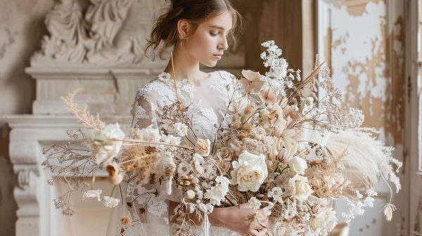 Mariage chic avec fleur séchée